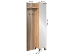 Homestyle4u Garderobe Flurgarderobe mit Spiegel Flurmöbel Garderobenpaneel