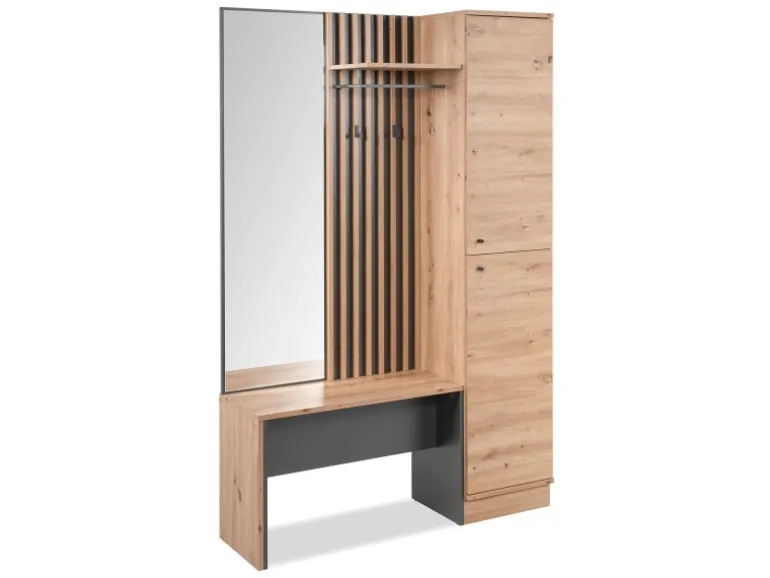 Homestyle4u Garderobe Industrial Flurgarderobe Sitzbank Garderobenpaneel