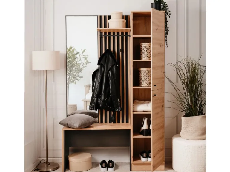 Homestyle4u Garderobe Industrial Flurgarderobe Sitzbank Garderobenpaneel