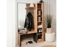 Homestyle4u Garderobe Industrial Flurgarderobe Sitzbank Garderobenpaneel