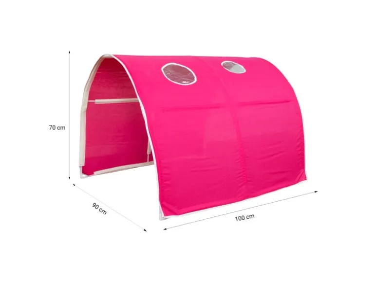 Homestyle4u Hochbett 90x200 mit Vorhang Lattenrost Rutsche Tunnel und Turm in Weiß 2579