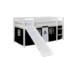 Homestyle4u Hochbett 90x200 mit Rutsche Pirat 1542