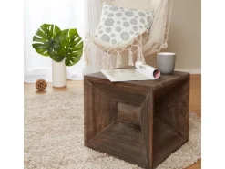 Homestyle4u Hocker Beistelltisch Holz Nachttisch