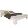 Homestyle4u Holzbett 180 x 200 cm mit Lattenrost in Weiß 1836