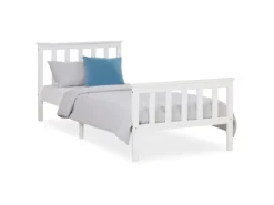 Homestyle4u Holzbett 90 x 200 cm Weiß 1416