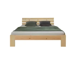 Homestyle4u Holzbett 180 x 200 cm mit Lattenrost in Braun 1839