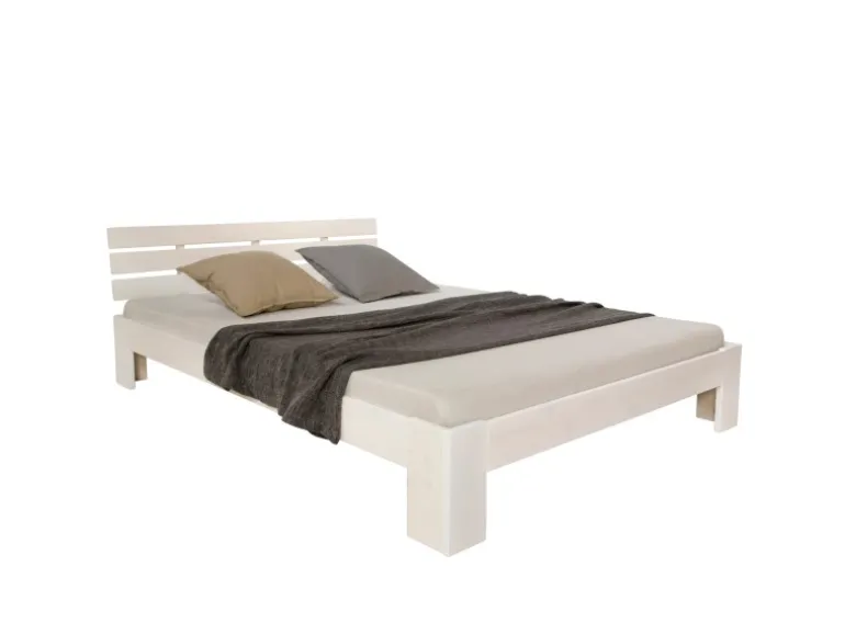 Homestyle4u Holzbett 160 x 200 cm mit Lattenrost in Weiß 1835