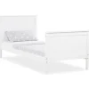 Homestyle4u Jugendbett Holzbett 90 x 200 cm Einzelbett Bettgestell Weiß 1419