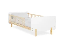 Homestyle4u Kinderbett 90x200 mit Raufallschutz Lattenrost Weiß 2604