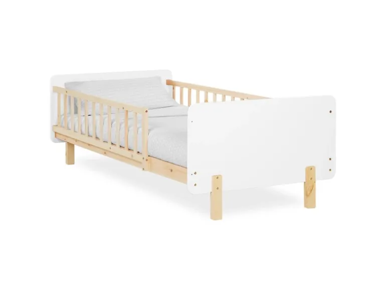 Homestyle4u Kinderbett 90x200 mit Raufallschutz Lattenrost Weiß 2604