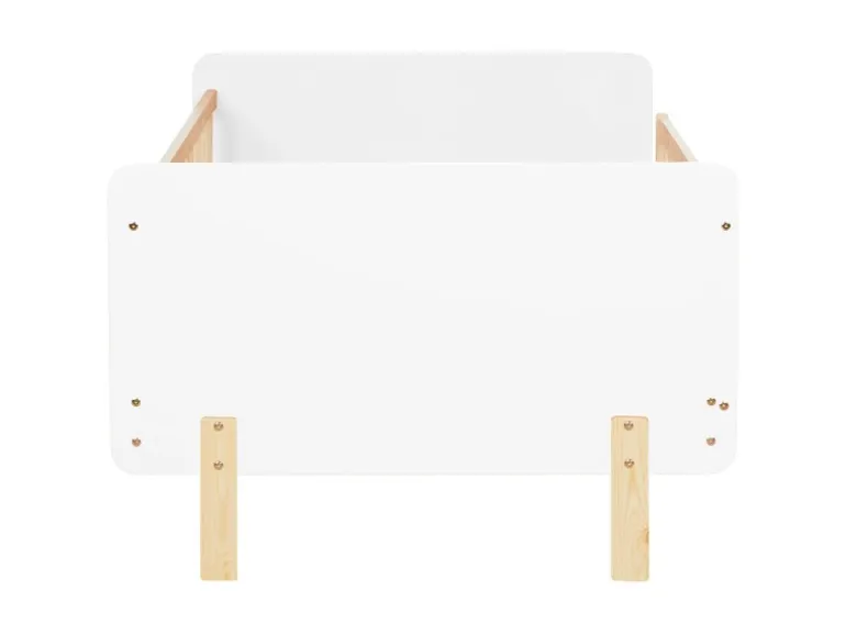 Homestyle4u Kinderbett 90x200 mit Raufallschutz Lattenrost Weiß 2604