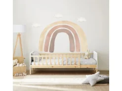 Homestyle4u Kinderbett 90x200 mit Raufallschutz Lattenrost Weiß 2604