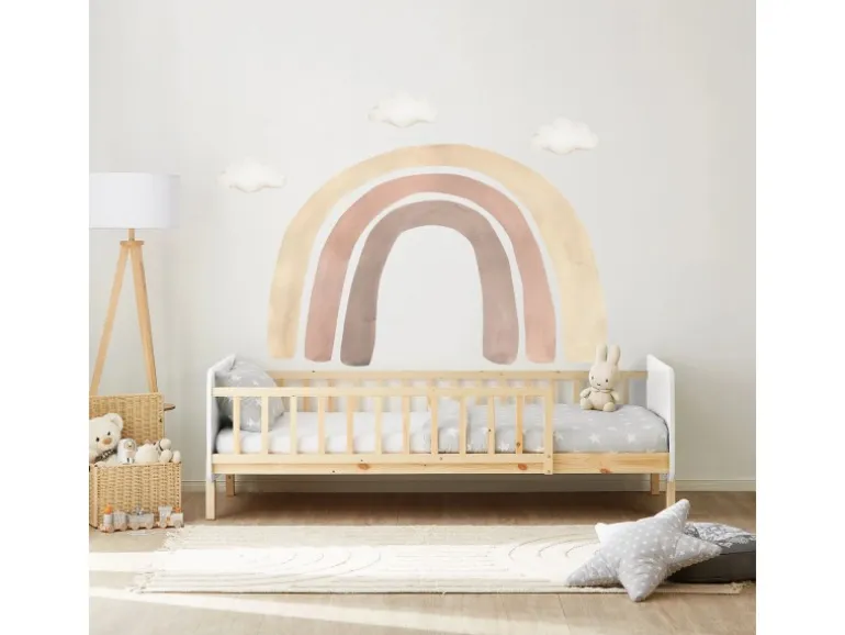 Homestyle4u Kinderbett 90x200 mit Raufallschutz Lattenrost Weiß 2604