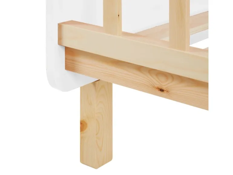 Homestyle4u Kinderbett 90x200 mit Raufallschutz Lattenrost Weiß 2604