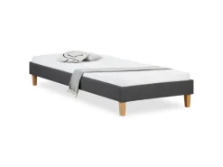 Homestyle4u Polsterbett mit Matratze 90x200 Grau