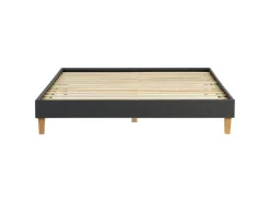 Homestyle4u Polsterbett mit Lattenrost 160x200 cm in Grau 1982