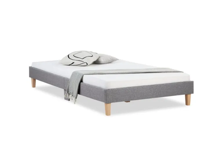 Homestyle4u Polsterbett mit Lattenrost 120x200 cm in Grau 1983