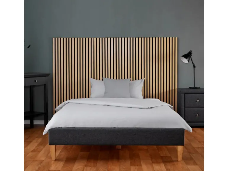 Homestyle4u Polsterbett mit Lattenrost 140x200 cm in Grau 2508