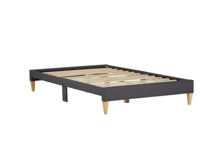 Homestyle4u Polsterbett mit Lattenrost 140x200 cm in Grau 2508