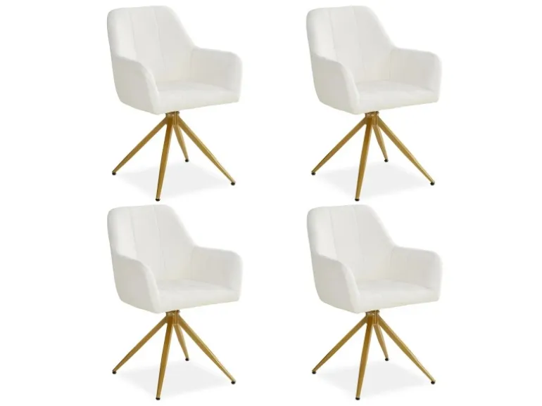 Homestyle4u Polsterstuhl Drehbar 4er Set in Beige 2731
