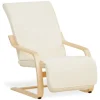 Homestyle4u Relaxsessel mit Fußstütze in Beige 2406