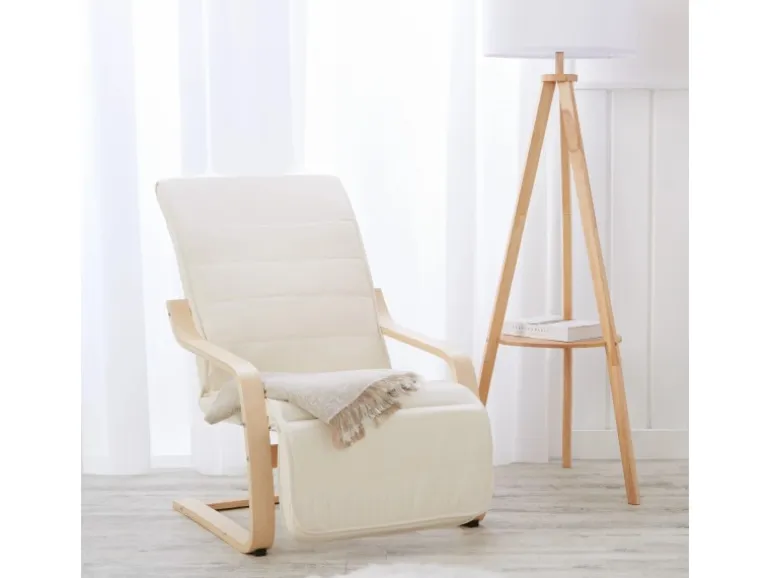 Homestyle4u Relaxsessel mit Fußstütze in Beige 2406