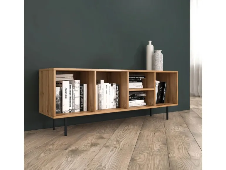 Homestyle4u TV Board Holz TV-Schrank Lowboard Unterschrank Sideboard 140cm