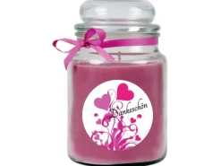 HS Candle Duftkerze & Bonbon Glas Danke Lavendel Lila