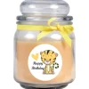HS Candle Duftkerze & Bonbon Glas Geburtstag Vanille Gelb