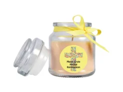 HS Candle Duftkerze & Bonbon Glas Kommunion Gelb Vanille