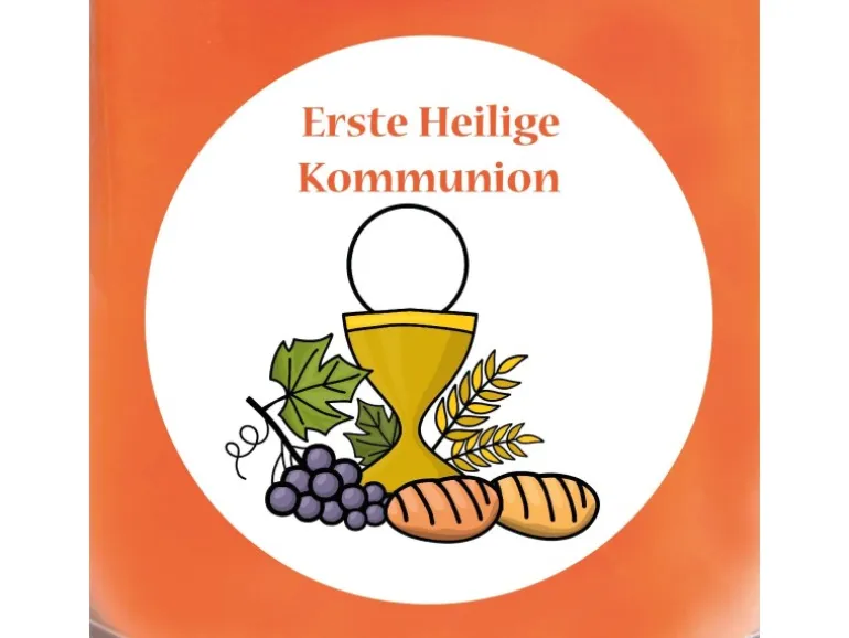 HS Candle Duftkerze & Bonbon Glas Kommunion Honigmelone Orange