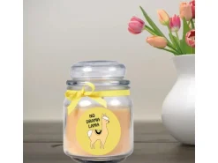 HS Candle Duftkerze & Bonbon Glas Comic Gelb Vanille