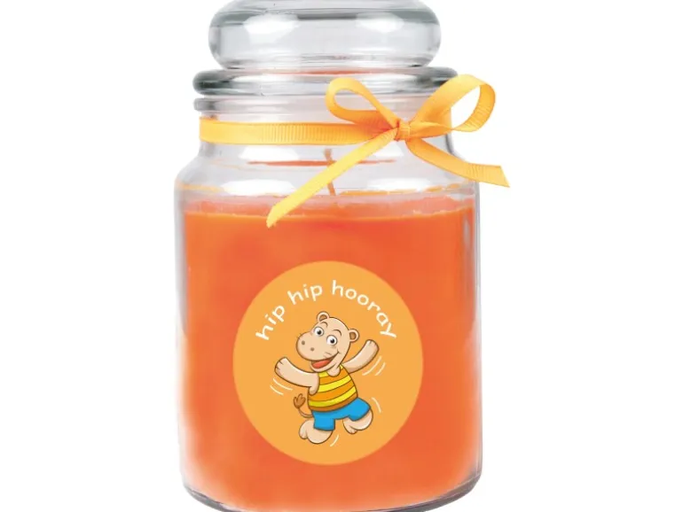 HS Candle Duftkerze & Bonbon Glas Comic Orange Honigmelone