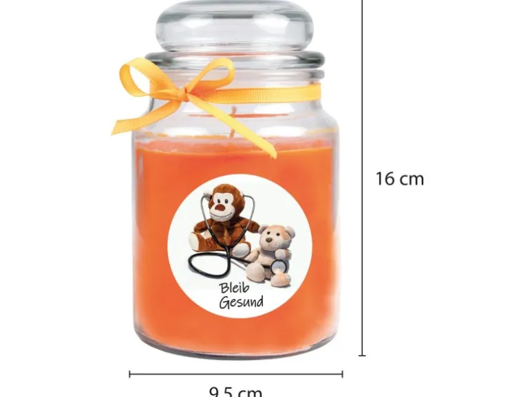 HS Candle Duftkerze & Glas Genesung Honigmelone Orange