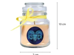HS Candle Duftkerze & Glas Sternzeichen Vanille 30 Stunden Widder