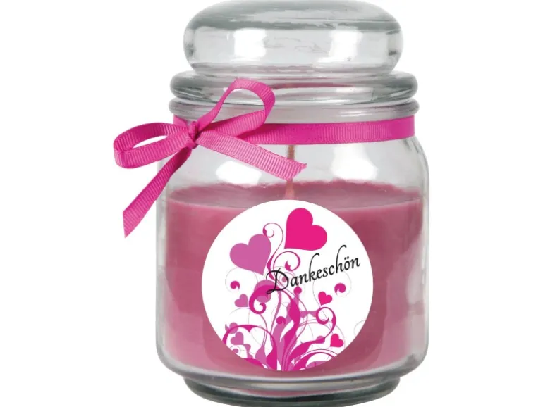 HS Candle Duftkerze & Glas Danke Lila Lavendel