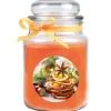 HS Candle Duftkerze & Glas Weihnachten Orange Bonbon 110h