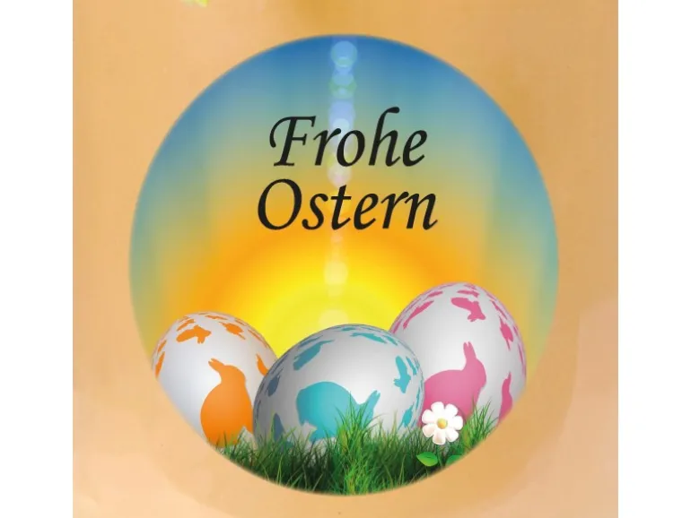 HS Candle Duftkerze & Glas Frohe Ostern Bonbon Ø7 cm Vanille Ostereier