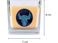 HS Candle Duftkerze & Glas Sternzeichen Vanille 50 Stunden Stier