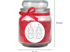 HS Candle Duftkerze & Glas Sternzeichen Rose 70 Stunden Zwillinge