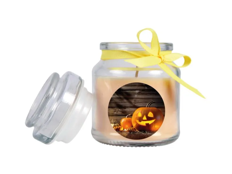 HS Candle Duftkerze & Glas Halloween Creme Bonbon 30h