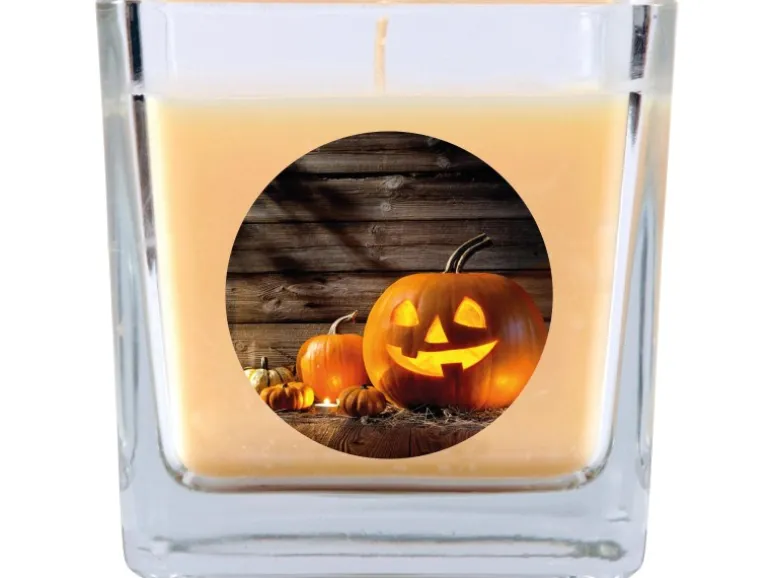 HS Candle Duftkerze & Glas Halloween Creme Bonbon 50h