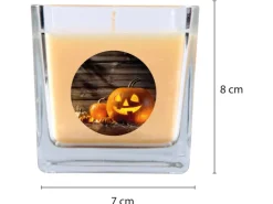 HS Candle Duftkerze & Glas Halloween Creme Bonbon 50h