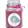 HS Candle Duftkerze & Glas Sternzeichen Lavendel 110 Stunden Fische