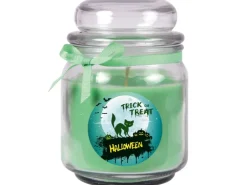 HS Candle Duftkerze & Glas Halloween Grün Bonbon 70h