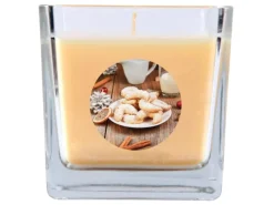 HS Candle Duftkerze & Glas Weihnachten Creme Bonbon 50h