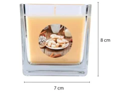 HS Candle Duftkerze & Glas Weihnachten Creme Bonbon 50h