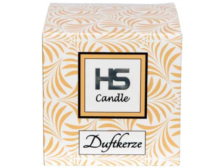HS Candle Duftkerze & Glas Weihnachten Creme Bonbon 50h