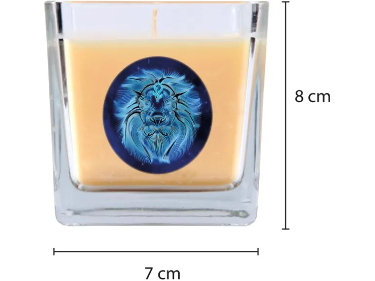 HS Candle Duftkerze & Glas Sternzeichen Vanille 50 Stunden Löwe