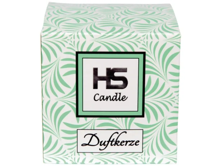 HS Candle Duftkerze & Glas Weihnachten Grün Bonbon 50h